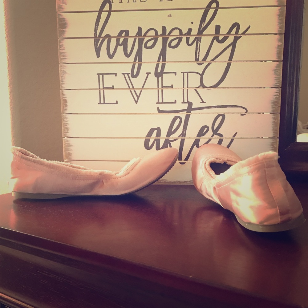 Pink satin flats by Mossimo
